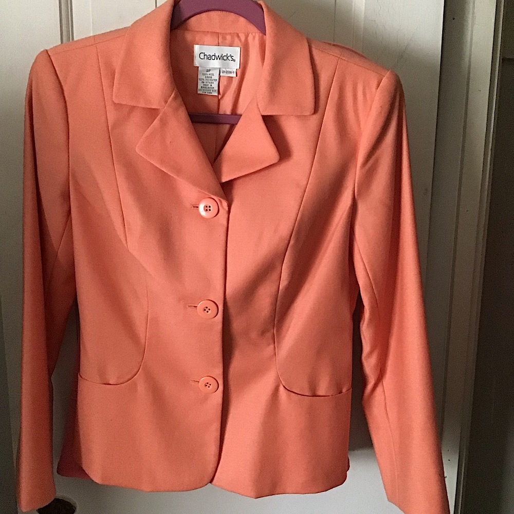 Chadwicks Orange Blazer Tailored Fit Notched Lapel